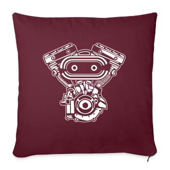 Moteur moto / Moteur 02_weiß - Housse de coussin décorative 45 x 45 cm - bordeaux - Devant
