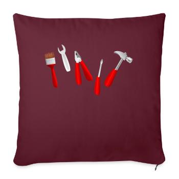 werkzeug tools pinsel hammer schraubenzieher zange - Sofakissenbezug 45 x 45 cm - Burgunderrot - Vorne