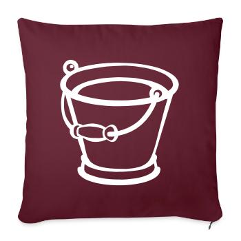 Seau rempli - Housse de coussin décorative 45 x 45 cm - bordeaux - Devant