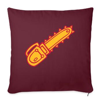 dessin chainsaw tronçonneuse outil scierie fun - Housse de coussin décorative 45 x 45 cm - bordeaux - Devant