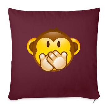 Smiley Monkey - Housse de coussin décorative 45 x 45 cm - bordeaux - Devant