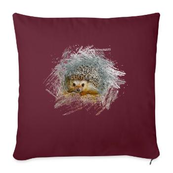 hérisson - Housse de coussin décorative 45 x 45 cm - bordeaux - Devant