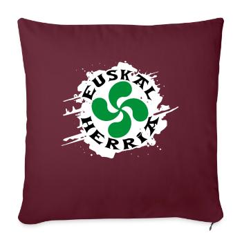 Croix Basque - Lauburu - Housse de coussin décorative 45 x 45 cm - bordeaux - Devant