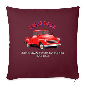 OLD CLASSIC PICK UP TRUCK - Sofa pillowcase 17,3'' x 17,3'' (45 x 45 cm) - burgundy - Front