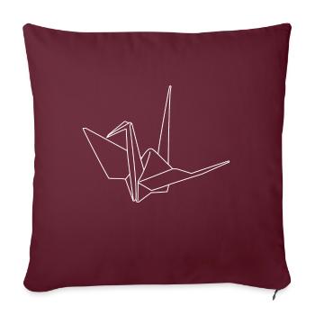Origami oiseau cygne design blanc - Housse de coussin décorative 45 x 45 cm - bordeaux - Devant