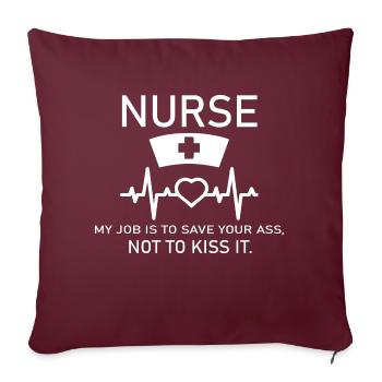 Nurse Krankenschwester Corona - Sofakissenbezug 45 x 45 cm - Burgunderrot - Vorne