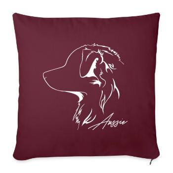 AUSSIE Chiens de berger australien Chien de troupeau Wilsigns - Housse de coussin décorative 45 x 45 cm - bordeaux - Devant