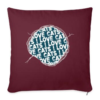 mammifère amusant déclaration géniale maison chat de compagnie chat - Housse de coussin décorative 45 x 45 cm - bordeaux - Devant