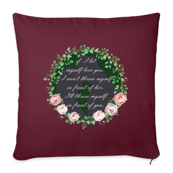 Citation de Rose Hathaway, Vampire Academy Richelle Mead - Housse de coussin décorative 45 x 45 cm - bordeaux - Devant