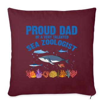 Fier Papa Ichtyologiste Biologiste marin Océan Mer - Housse de coussin décorative 45 x 45 cm - bordeaux - Devant