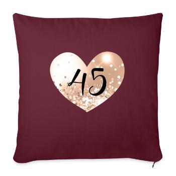 45 Nombre de cœur - Housse de coussin décorative 45 x 45 cm - bordeaux - Devant