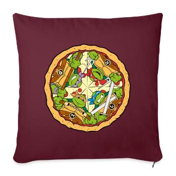 Les Tortues Ninja Pizza - Housse de coussin décorative 45 x 45 cm - bordeaux - Devant