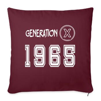 Génération X 1965 - Housse de coussin décorative 45 x 45 cm - bordeaux - Devant
