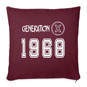 Génération X 1968 - Housse de coussin décorative 45 x 45 cm - bordeaux - Devant