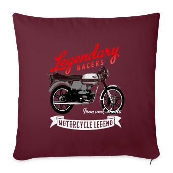 Kreidler Florett Kult Krad Moped - Sofakissenbezug 45 x 45 cm - Burgunderrot - Vorne