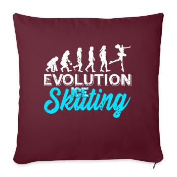 Évolution vintage impressionnante du patinage sur glace - Housse de coussin décorative 45 x 45 cm - bordeaux - Devant