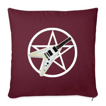 Pentagram Guitar - Sofa pillowcase 17,3'' x 17,3'' (45 x 45 cm) - burgundy - Front