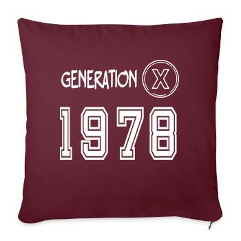 Génération X 1978 - Housse de coussin décorative 45 x 45 cm - bordeaux - Devant