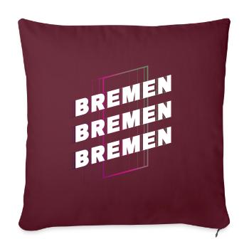 Brême Allemagne City Font Skyline Accueil - Housse de coussin décorative 45 x 45 cm - bordeaux - Devant