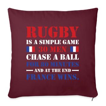Le rugby est un jeu simple France Rugby - Housse de coussin décorative 45 x 45 cm - bordeaux - Devant