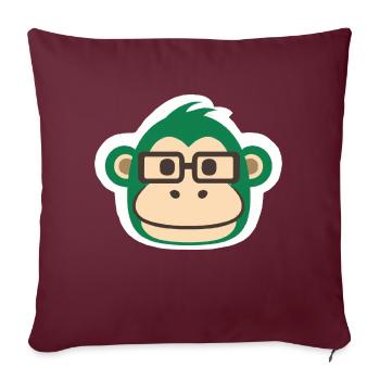 Type d’autocollant de singe - Housse de coussin décorative 45 x 45 cm - bordeaux - Devant