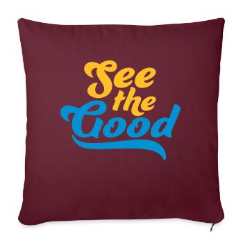 voir la bonne citation - Housse de coussin décorative 45 x 45 cm - bordeaux - Devant