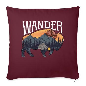 Randonnée Camping Camping Randonnée en plein air Randonneurs - Housse de coussin décorative 45 x 45 cm - bordeaux - Devant