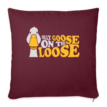 goose on the loose - Sofakissenbezug 45 x 45 cm - Burgunderrot - Vorne