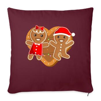 Biscuits au chocolat au pain d’épices de Noël - Housse de coussin décorative 45 x 45 cm - bordeaux - Devant