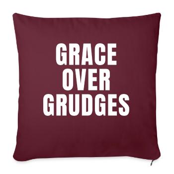 La grâce sur les rancunes - Citations chrétiennes - Housse de coussin décorative 45 x 45 cm - bordeaux - Devant