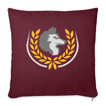Couronne de laurier Logo du mauvais loup - Housse de coussin décorative 45 x 45 cm - bordeaux - Devant
