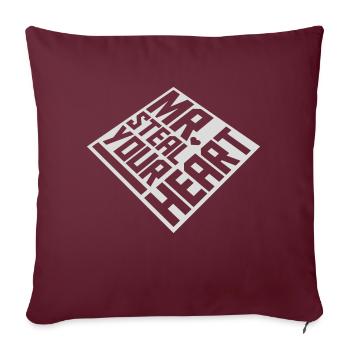 M. Vole ton cœur - Housse de coussin décorative 45 x 45 cm - bordeaux - Devant