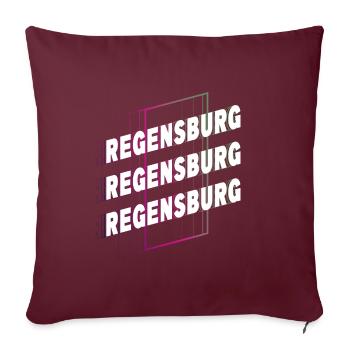 Ratisbonne, Allemagne, ville, font, Skyline - Housse de coussin décorative 45 x 45 cm - bordeaux - Devant
