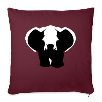 petit éléphant dessin animé mignon vecteur 2 - Housse de coussin décorative 45 x 45 cm - bordeaux - Devant