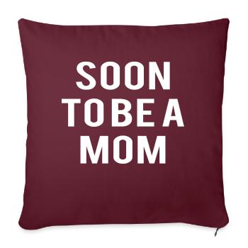 Grossesse Baby shower Babyshower Boy Girl - Housse de coussin décorative 45 x 45 cm - bordeaux - Devant