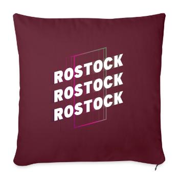 Rostock Allemagne City Font Skyline Accueil - Housse de coussin décorative 45 x 45 cm - bordeaux - Devant