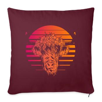 Highlands écossais Highland Bovins Highland Vache des Highlands - Housse de coussin décorative 45 x 45 cm - bordeaux - Devant