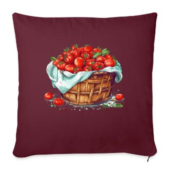 Ein Korb gefüllt mit Tomaten, transparent - Sofakissenbezug 45 x 45 cm - Burgunderrot - Vorne