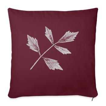 Livèche de feuilles / plante herbacée - Housse de coussin décorative 45 x 45 cm - bordeaux - Devant