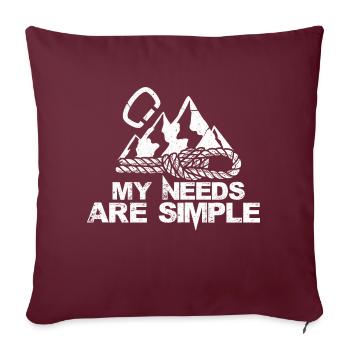 Mes besoins sont simples randonnées en montagne - Housse de coussin décorative 45 x 45 cm - bordeaux - Devant