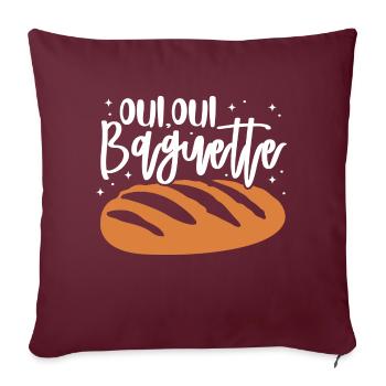 Oui Oui Baguette - Housse de coussin décorative 45 x 45 cm - bordeaux - Devant