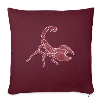« Scorpion », design de ligne boho, série « Desert » - Housse de coussin décorative 45 x 45 cm - bordeaux - Devant