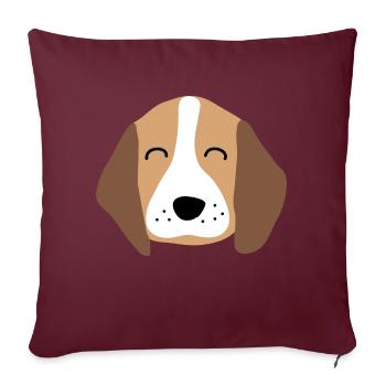 Mignon visage de chiot 2 - Housse de coussin décorative 45 x 45 cm - bordeaux - Devant