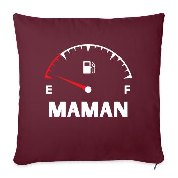 Maman papa bébé assortis - Housse de coussin décorative 45 x 45 cm - bordeaux - Devant