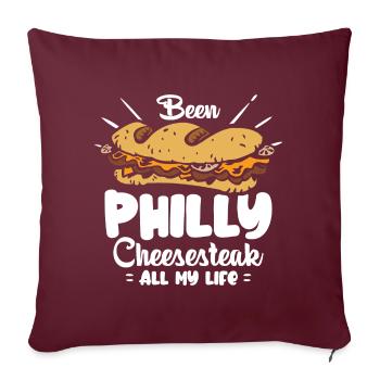 Philly Cheesesteak Sandwich - Sofakissenbezug 45 x 45 cm - Burgunderrot - Vorne