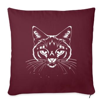 Drôle de chat Silhouette Cheeky Fun Cats - Housse de coussin décorative 45 x 45 cm - bordeaux - Devant
