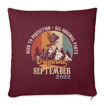 Né en septembre 2022 Anniversaire septembre 2022 - Housse de coussin décorative 45 x 45 cm - bordeaux - Devant