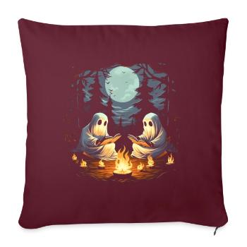 Ghost Halloween Book Campfire - Sofakissenbezug 45 x 45 cm - Burgunderrot - Vorne