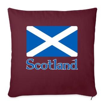 Drapeau de l’Écosse avec texte - Housse de coussin décorative 45 x 45 cm - bordeaux - Devant