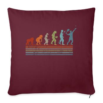 Évolution rétro vintage tennis - Housse de coussin décorative 45 x 45 cm - bordeaux - Devant